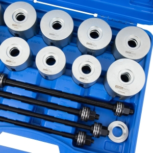 28-Piece Press and Pull Sleeve Set with Trapezoidal Thread Spindles for Bearing and Bushing Installation / Removal